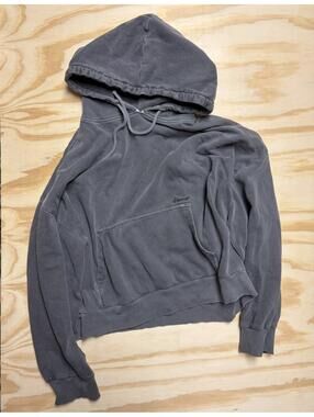 VANS Off the Wall Mens Large Grey Embroidery Vintage Hoodie